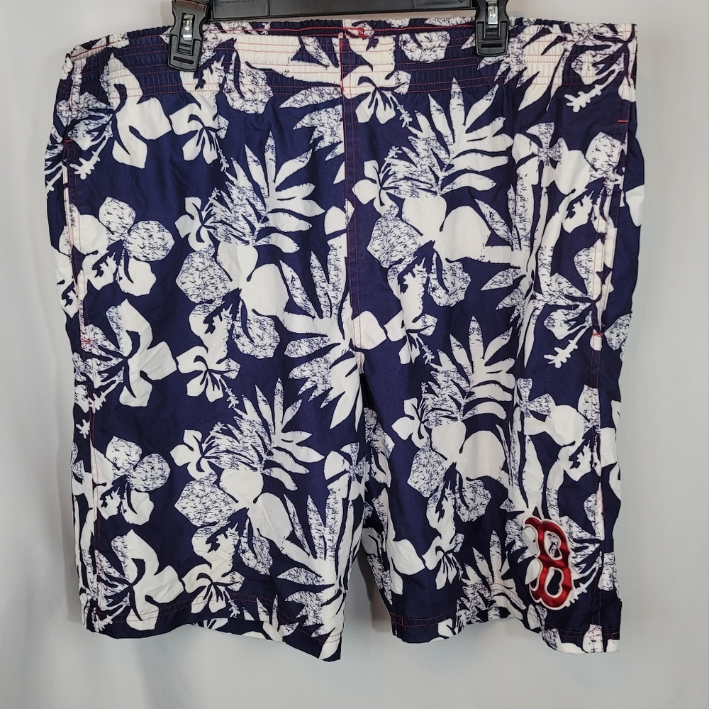 Genuine Merchandise Boston Red Sox Swim Hawaiiam Blue Trunks